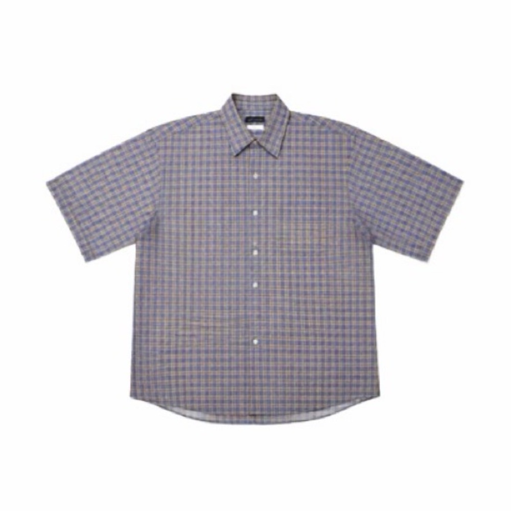 Authentic vintage Burberrys Men's Plaid Shirt in Blue and Yellow medium with COA